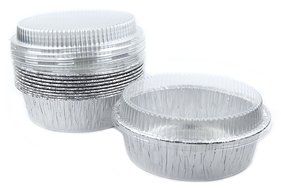 Disposable Foil 6" Tart Pan, Round Baking Pan, Aluminum Pot Pie Pan Baking Tin with Lids, 10 Sets N2
