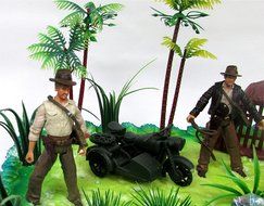 Indiana Jones Birthday Cake Topper Set Featuring Indiana Jones and Themed Decorative Pieces