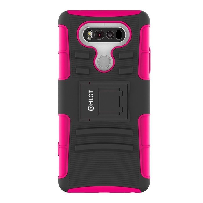 LG V20 Case, HLCT Rugged Shock Proof Dual-Layer PC and Soft Silicone Case With Built-In Kickstand for LG V20 (... N21
