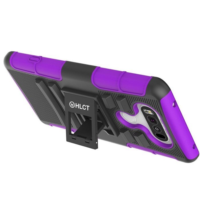 LG V20 Case, HLCT Rugged Shock Proof Dual-Layer PC and Soft Silicone Case With Built-In Kickstand for LG V20 (... N23