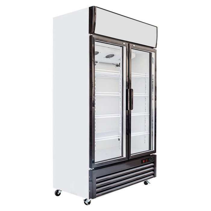 518L Glass Display Side by Side Pull Door Air Cooling Beer Soda Beverages Showcase Commercial Refrigerator Merchandise... N5