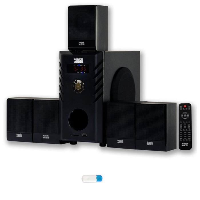 Acoustic Audio AA5104 Home Theater 5.1 Speaker System with USB Bluetooth Surround Sound