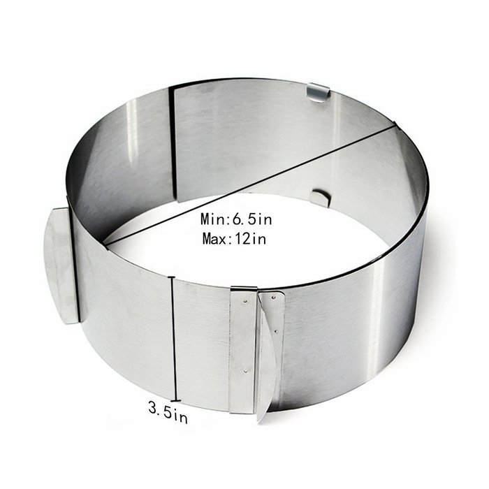Cade Stainless Steel 6 to12 Inch Adjustable Cake Mousse Mould Cake Baking Cake Decor Mold Ring N10