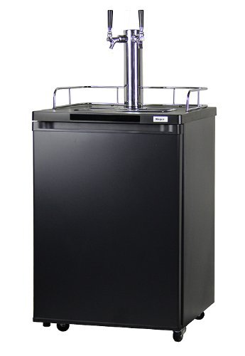 Kegco Homebrew Kegerator Triple Faucet Ball Lock Keg Dispenser Black N25