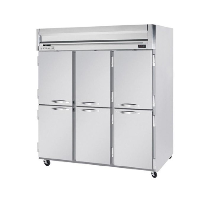 Beverage-Air HFP3-5HS Horizon Series Three Section Solid Half Door Reach-In Freezer 74 cu.ft. Capacity Stainless...