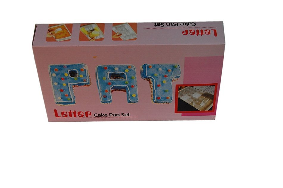 Alphabet Cake Pan Aluminum Alloy Alphabet Letters Number Cake Jello Tin Pan Fondant Mold with 12pcs Square Blocks... N2