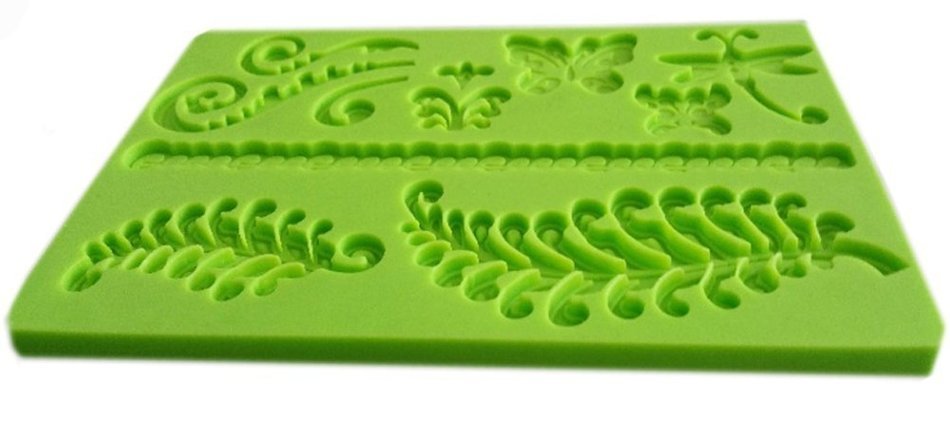 Lesirit Silicone Printing Cake Decorating Mold, 7.48" by 4.84" (Red)