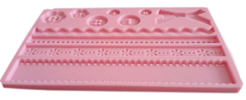 Lesirit Silicone Printing Cake Decorating Mold, 7.48" by 4.84" (Red) N2