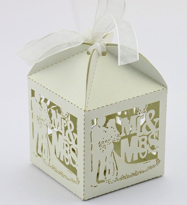 60PCs Wedding Favor Box Love Bird Candy Bag Chocolate Gift Box Bridal Baby Shower Cubic (Style #1 (2" x 2"))