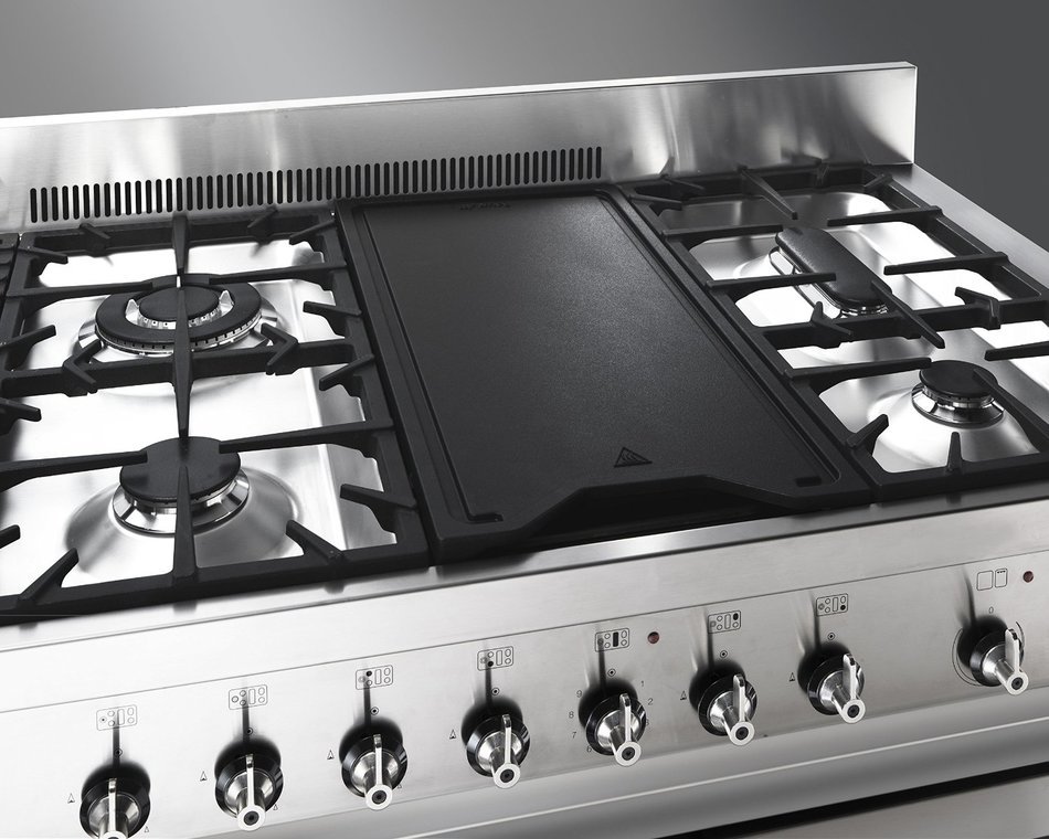Smeg A3XU6 48" Freestanding Dual Fuel Cavity "Opera" Range 5 Gas Burners & Electric Grill in Stainless Steel