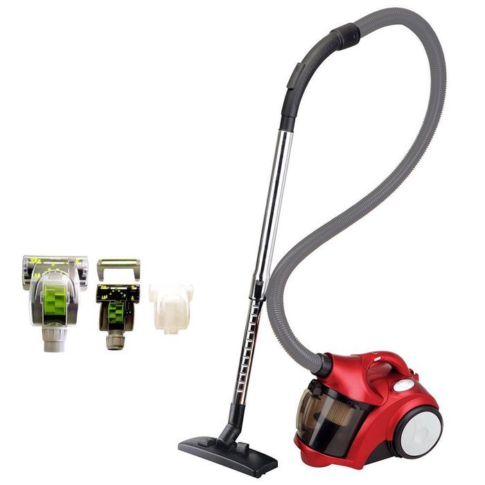 Ovente Bagless Cyclonic Vacuum Features Automatic Cord Rewind (Red) N4