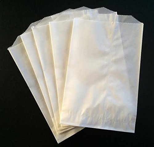 5-1/2" x 7-3/4" Glassine Wax Paper Bags Flat Glassine Lined Paper Gourmet Bags - Pack of 100