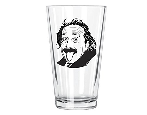 Corkology Albert Einstein Pint Glass, Clear
