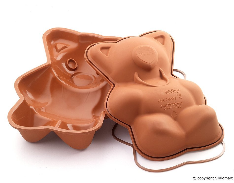 Silikomart SFT204 Silicone Let's Celebrate Bakeware Collection Cake Pan, Bear N20