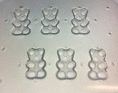 Flexible Resin or Chocolate Gummy Bears Mold Set of 6