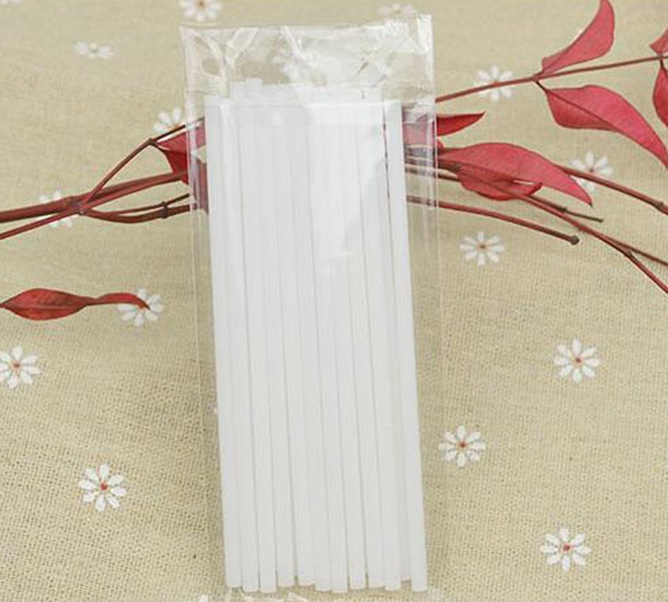 Crystallove 100pcs 4" Round Plastic White Lollipop Sticks Sucker for Baking Hard Candy Chocolate N2
