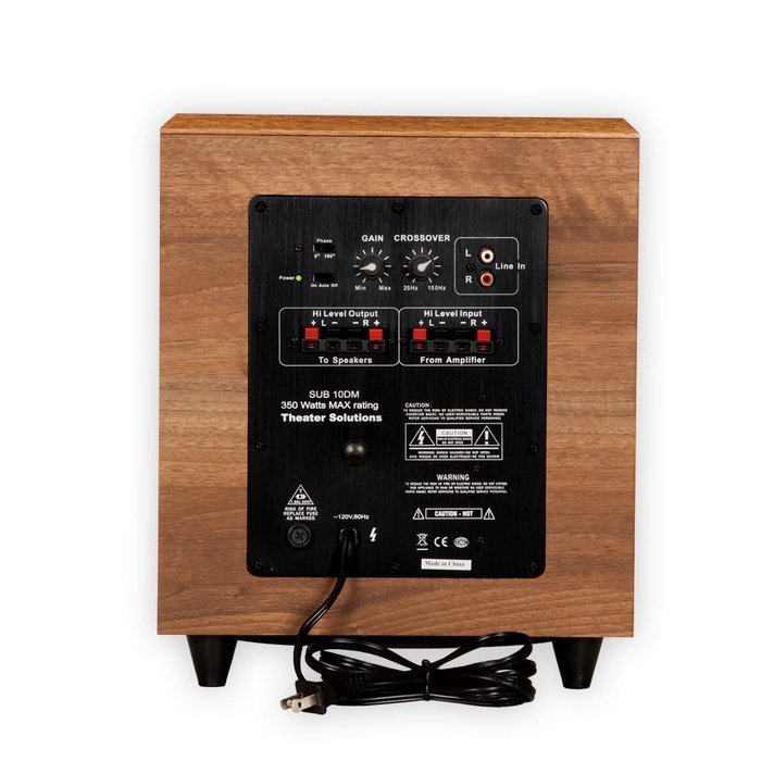 Theater Solutions SUB10DM Down Firing Powered Subwoofer (Mahogany) N2