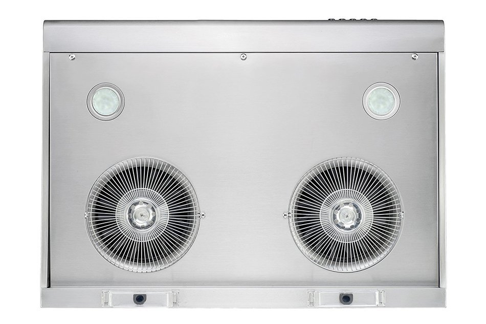 CYBER&reg; 2016 Seamless Steel one press decelerate Under Cabinet Range Hood 30" Dual Motors N6