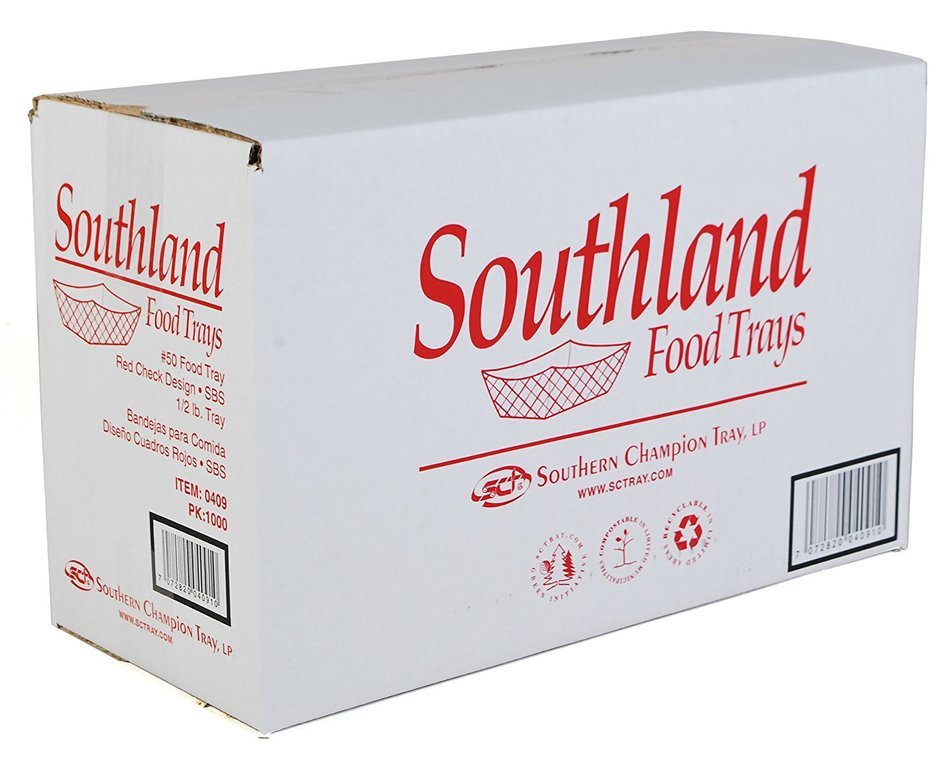Southern Champion Tray Southland Paperboard Red Check Food Tray (Multiple Sizes Available) N3