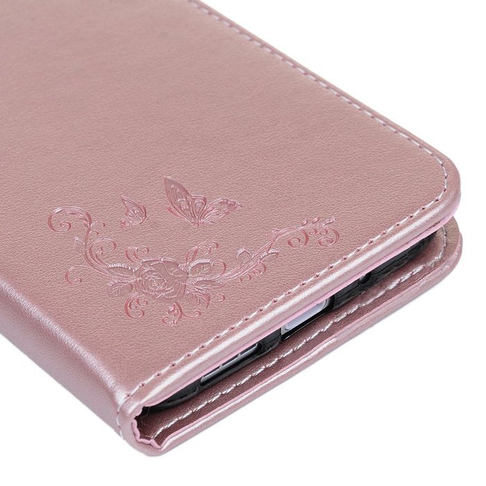 LG G5 Case,LG H868 Case - Wallet Folio Flip Magnetic Smart Closure Embossed Butterflies PU Leather Case with Stand... N11
