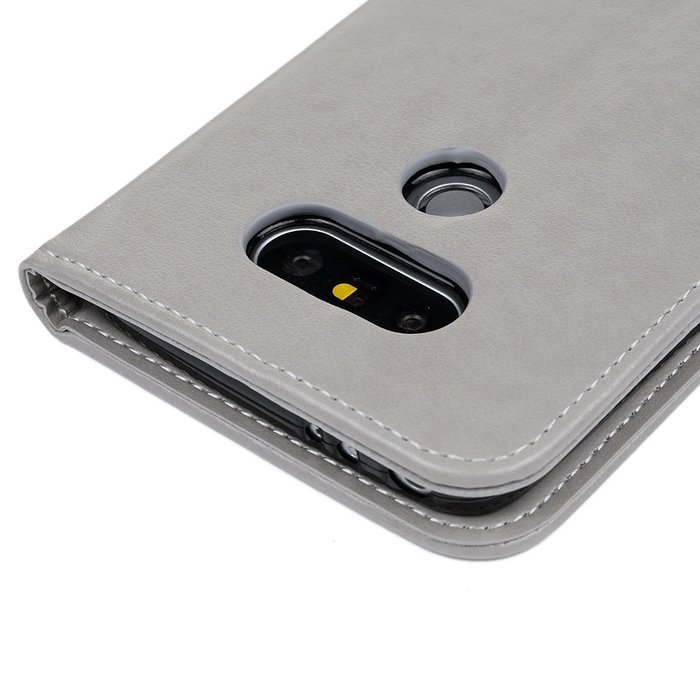 LG G5 Case,LG H868 Case - Wallet Folio Flip Magnetic Smart Closure Embossed Butterflies PU Leather Case with Stand... N12