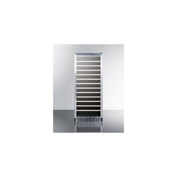 Summit SWC1102 102 Bottle Capacity Single-Zone Wine Cellar with Glass Door Factory Installed Lock Wooden Shelves...