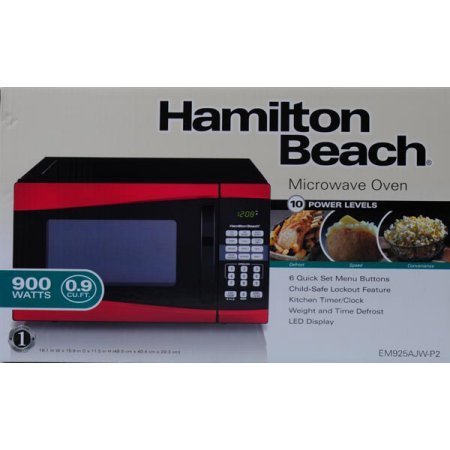 Hamilton Beach 0.9 cu ft 900W Microwave, Red by Product Hamilton Beach ...