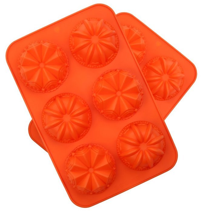 Crystallove Novelty Silicone Cake Mold Muffin Pudding Jelly Bakeware Color Randomly (3pcs, Christmas Style) N18