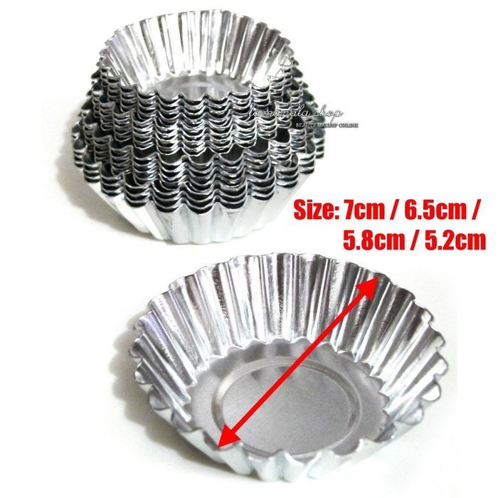 4 Sizes 20pcs Egg Tart Aluminum Cupcake Cake Cookie Mold Lined Mould Tin Baking Tool