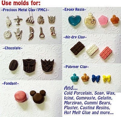 Silicone Mold 2D Minnie Mouse (36mm) Fondant Candy Chocolate Cookie Soap Clay