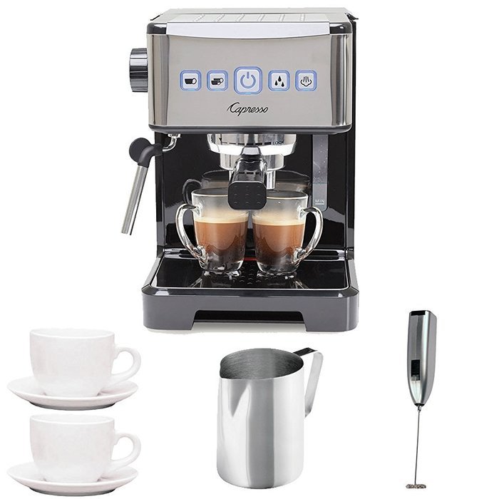 Capresso 12401 Ultima PRO Programmable Espresso and Cappuccino Machine with 2 Cup and Saucers (3 oz), Stainless... N2