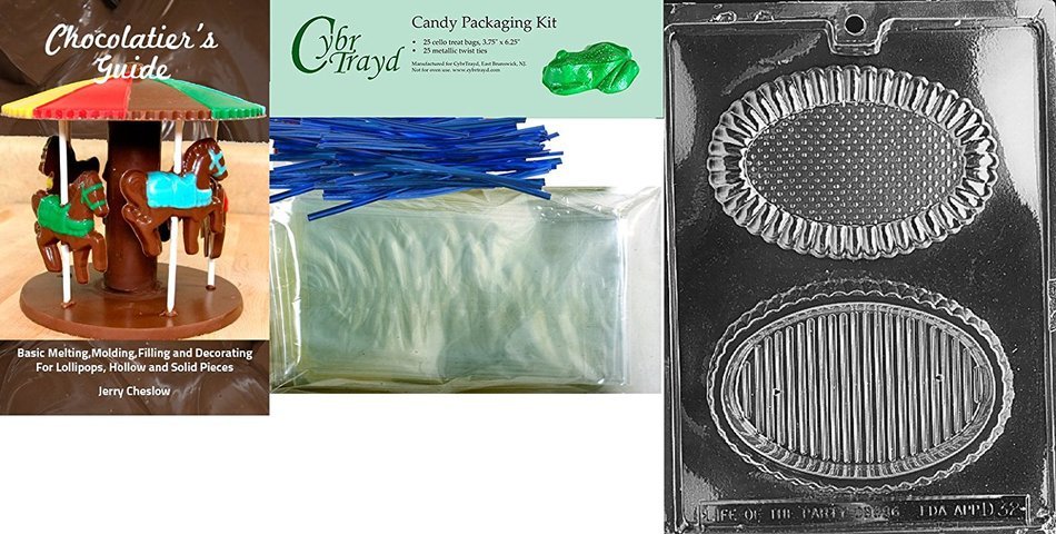 Cybrtrayd D032 Chocolate Candy Mold, Oval Pour Box Dads and Moms N2