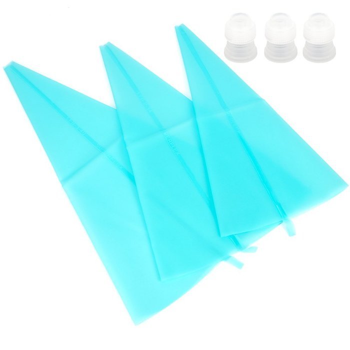 Piping Bags, MCIRCO 3 Sizes Reusable Pastry Bags Silicone Icing Bag Cake Decorating Supplies Cupcake Macaron Cake...