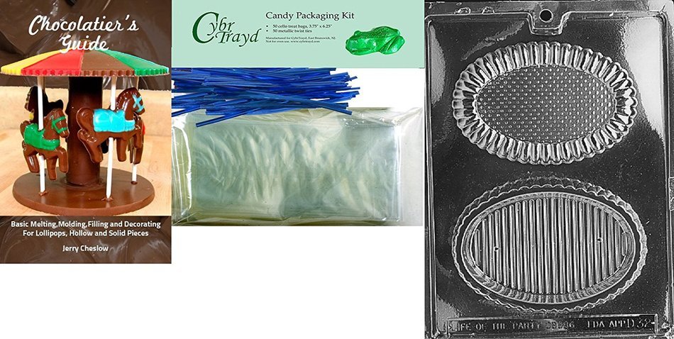 Cybrtrayd D032 Chocolate Candy Mold, Oval Pour Box Dads and Moms N3
