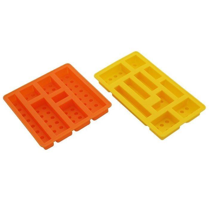 Silicone Ice Mold Tray Maker Building Bricks Candy,jelly&ice Cube Tray Silicone Mold for Lego Lovers Set of 2(...