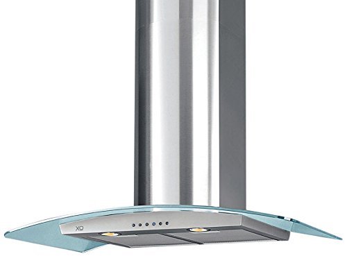 XO XOM36G Wall Mount Glass Canopy Chimney Range Hood, Stainless/Glass