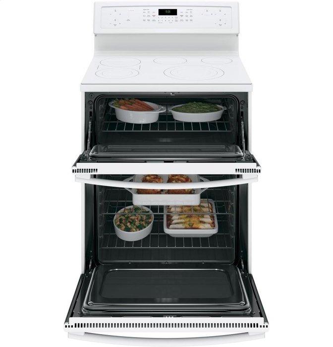 GE PB960TJWW Profile 30" White Electric Smoothtop Double Oven Range - Convection N4