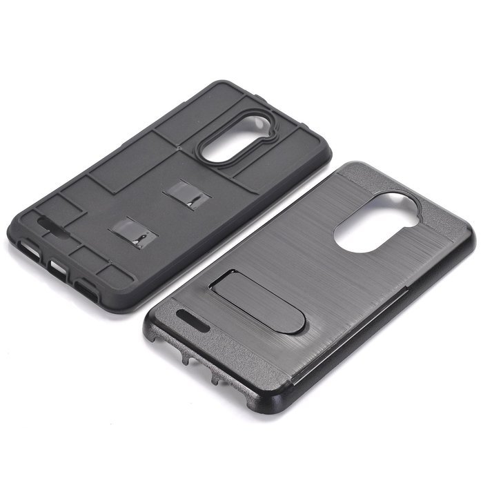 ZTE ZMAX Pro Case, ZTE Carry Z981 Case, MCUK [Brushed Metal Texture] Dual Layer Hybrid Defender Shockproof Rubber... N20