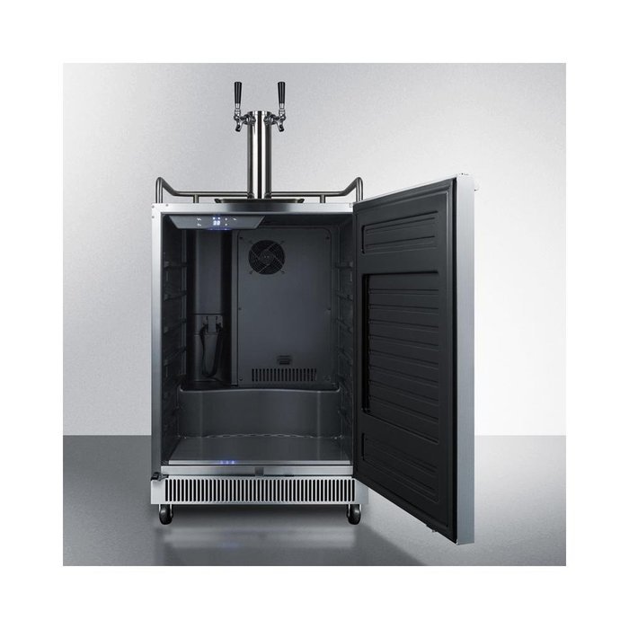 Summit SBC678OSTWIN 24" Built-In/Freestanding Outdoor Beer Dispenser with 6.5 cu. ft. Capacity Dual Tap Factory...