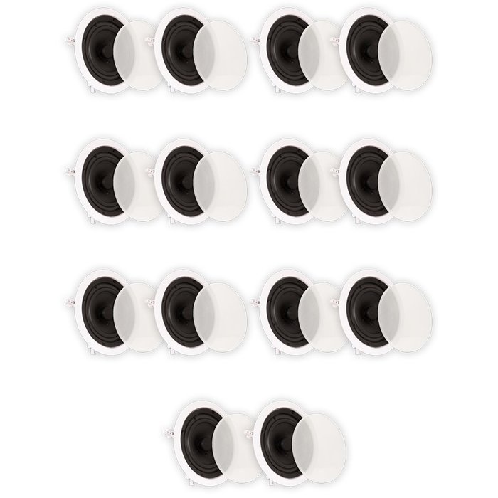 Theater Solutions TS65C In Ceiling 6.5" Speakers Surround Sound Home Theater 7 Pair Pack