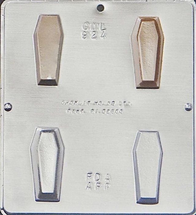 2 3/4" Coffin Assembly Chocolate Candy Mold Halloween 924