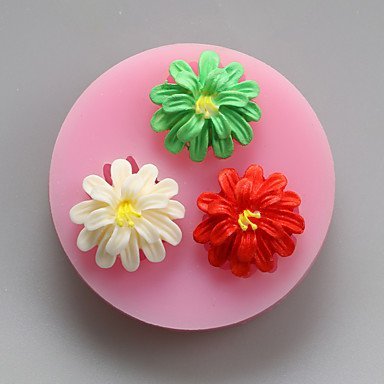 Y&XL&H Three Flowers Chocolate Silicone Molds,Cake Molds,Soap Molds,Decoration Tools Bakeware N2