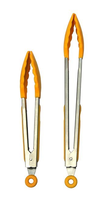 Better Value Silicone Tongs 2 Pack,yellow(9-inch & 12-inch) N2
