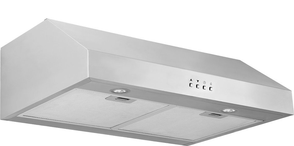 Ancona 450 CFM Stainless Steel 9.75-Inch High Under Cabinet Range Hood with Square Buttons, 30-Inch N4