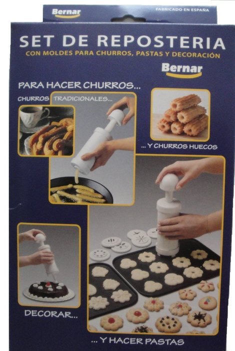 Bernar Churrera Churro Maker Hand Operated with 13 Nozzles Including Hollow Nozzle to Make Churros At Home
