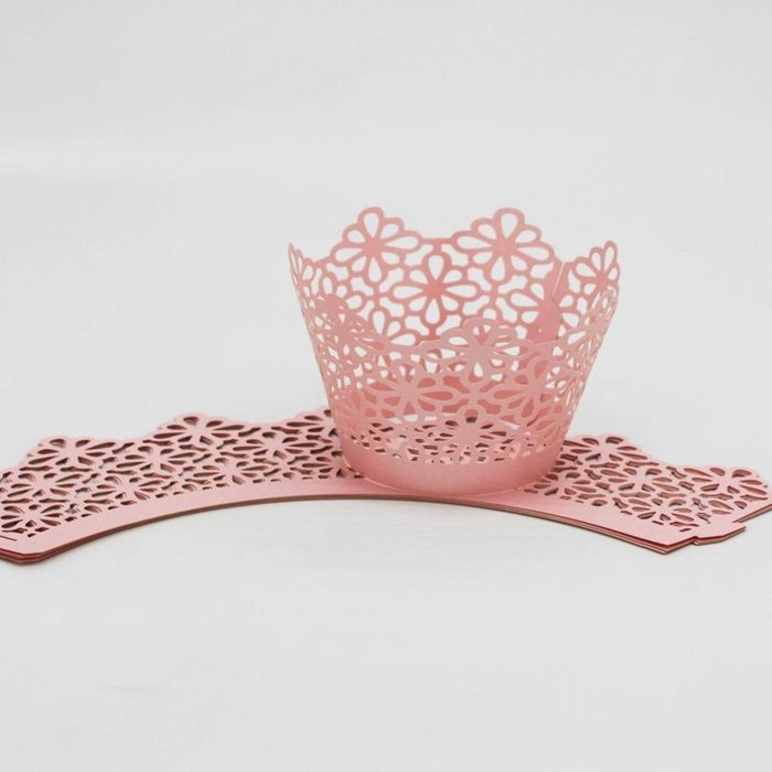 25 PCS Cake cups,Morecome Lace Laser Cut Cupcake Wrapper Liner Baking Cup Muffin (Purple) N3