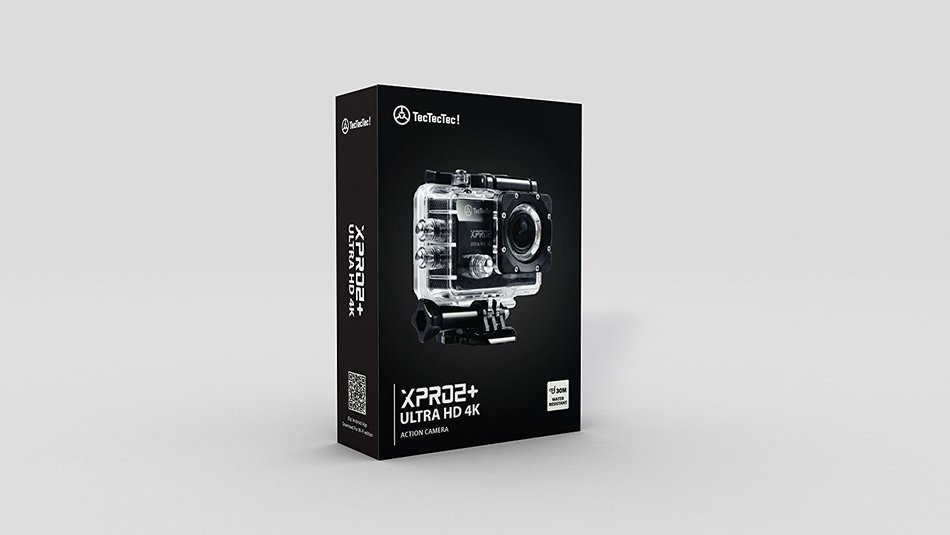 TecTecTec Sport Cam 4K XPRO2+ WiFi Waterproof Sport Cam Bundle - Black
