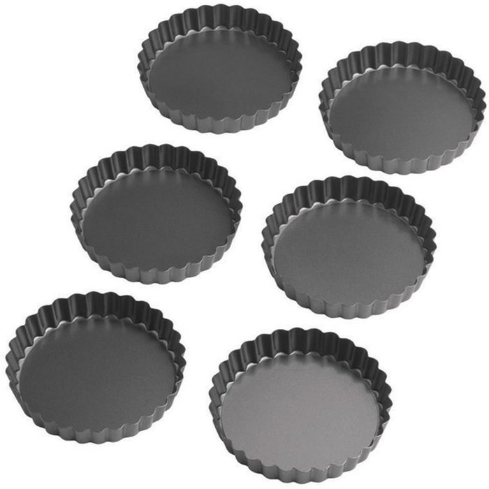 Wilton Perfect Results 4 Inch Round Tart Quiche Torte Pan Set Of 6 New 2105-6817