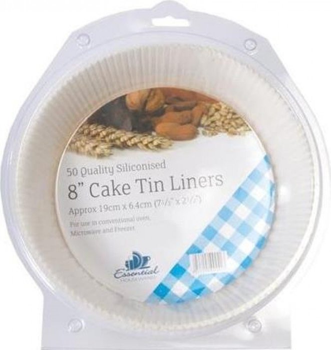 Essential Housewares Pack Of 50 Greasproof 8" Cake Tin Liners N2