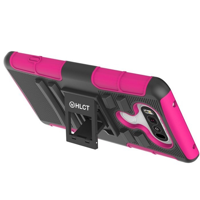 LG V20 Case, HLCT Rugged Shock Proof Dual-Layer PC and Soft Silicone Case With Built-In Kickstand for LG V20 (... N26